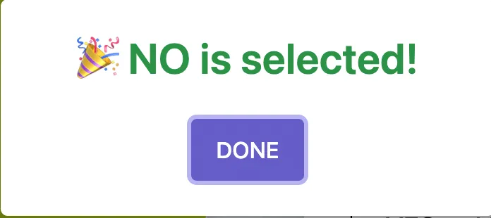 Final result message