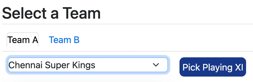 Pick Playing XI tutorial