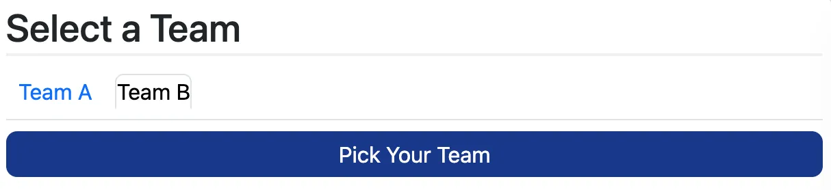 Pick Your Team tutorial