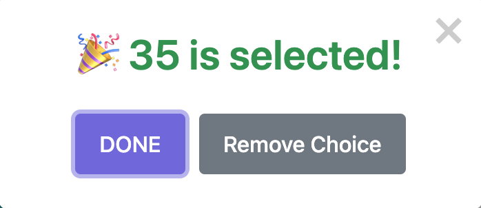 Selected option